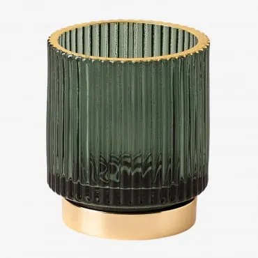 Porta-velas Em Vidro July ↑8 Cm & Verde Selva - Sklum