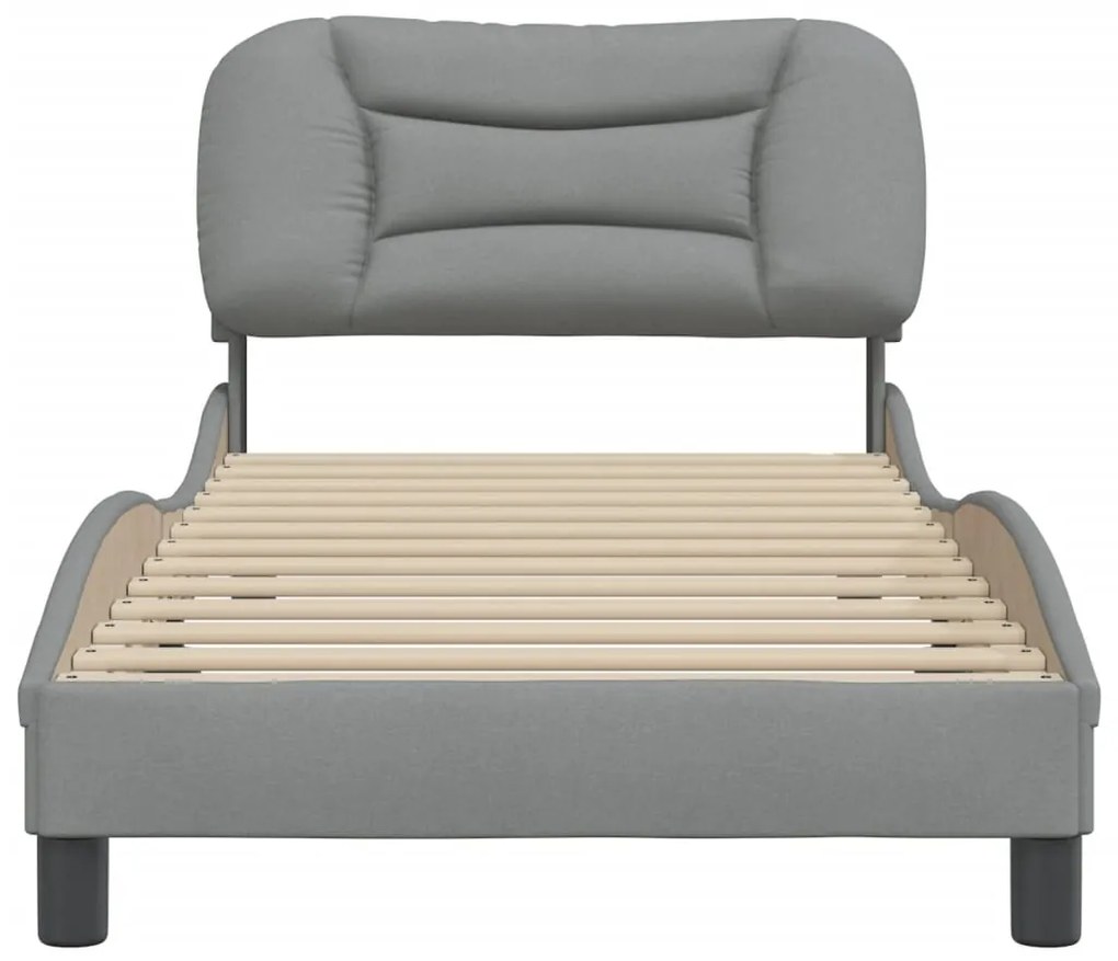 Estrutura de cama sem colchão 80x200 cm tecido cinzento-claro