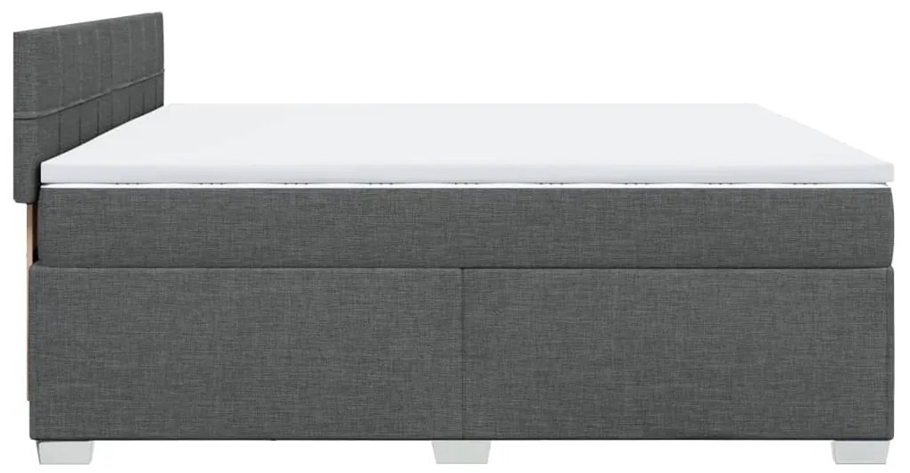 Cama com molas/colchão 200x200 cm tecido cinzento-escuro
