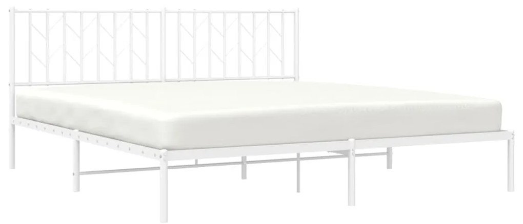 Estrutura de cama com cabeceira 180x200 cm metal branco