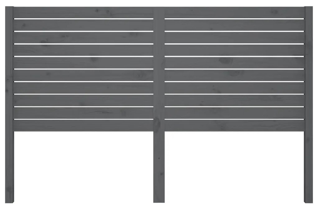 Cabeceira de cama 126x4x100 cm pinho maciço cinzento