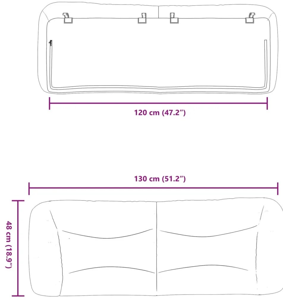 Almofadão de cabeceira 120 cm couro artificial cappuccino