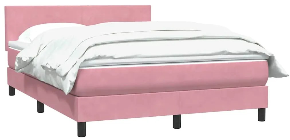 Cama com molas/colchão 140x210 cm veludo Rosa