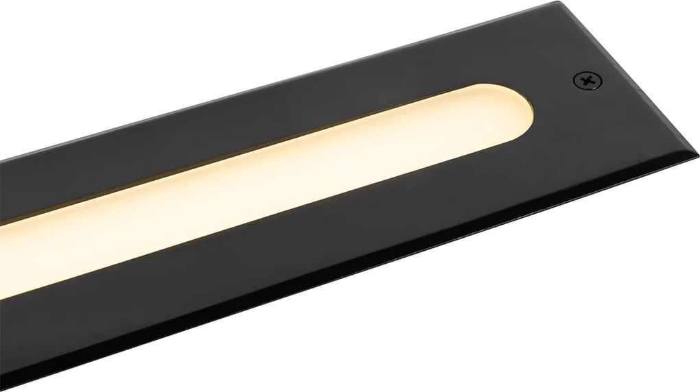 Foco de chão moderno preto 50 cm com LED IP65 - Eline
