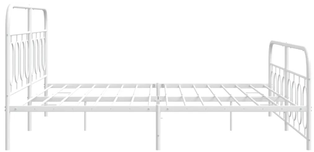 Estrutura de cama com cabeceira e pés 160x200 cm metal branco