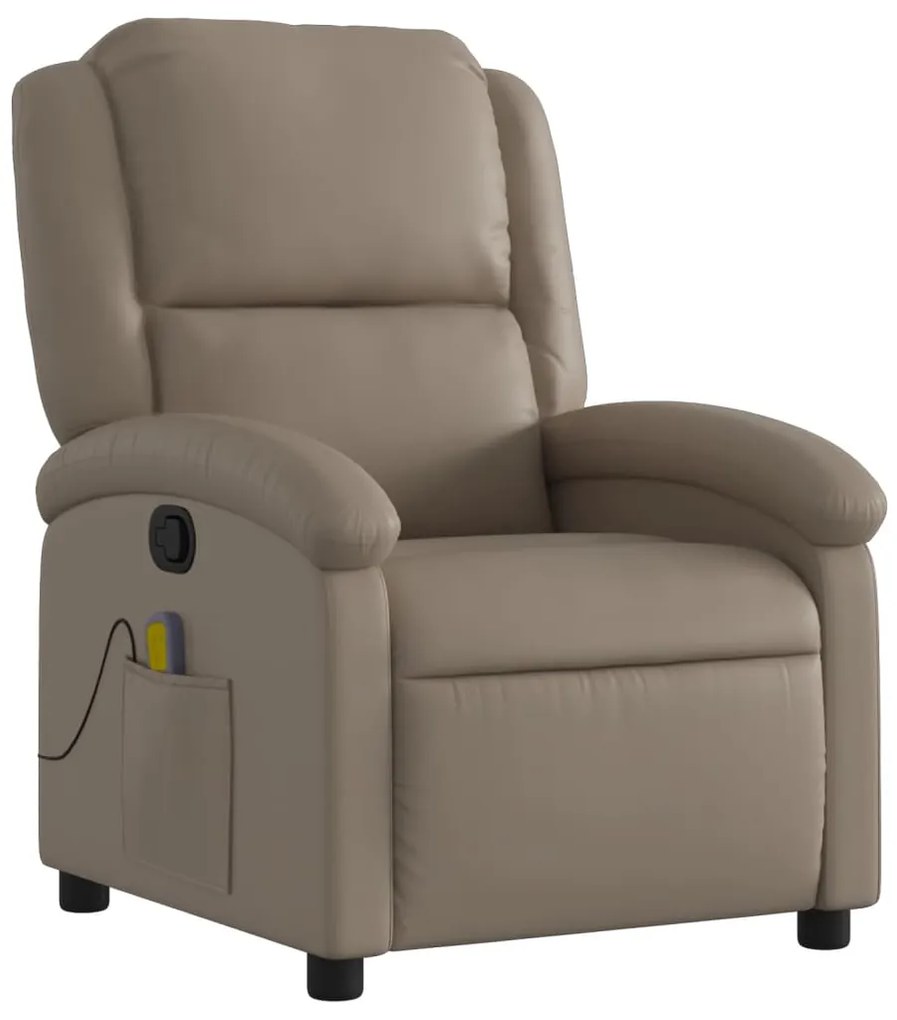 Poltrona de massagens reclinável couro artificial cappuccino
