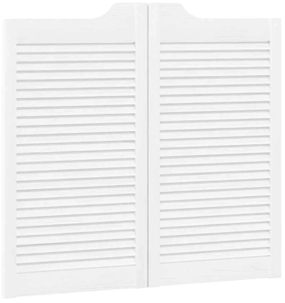 Portas de batente design de persiana 2-Par 90x100 cm branco