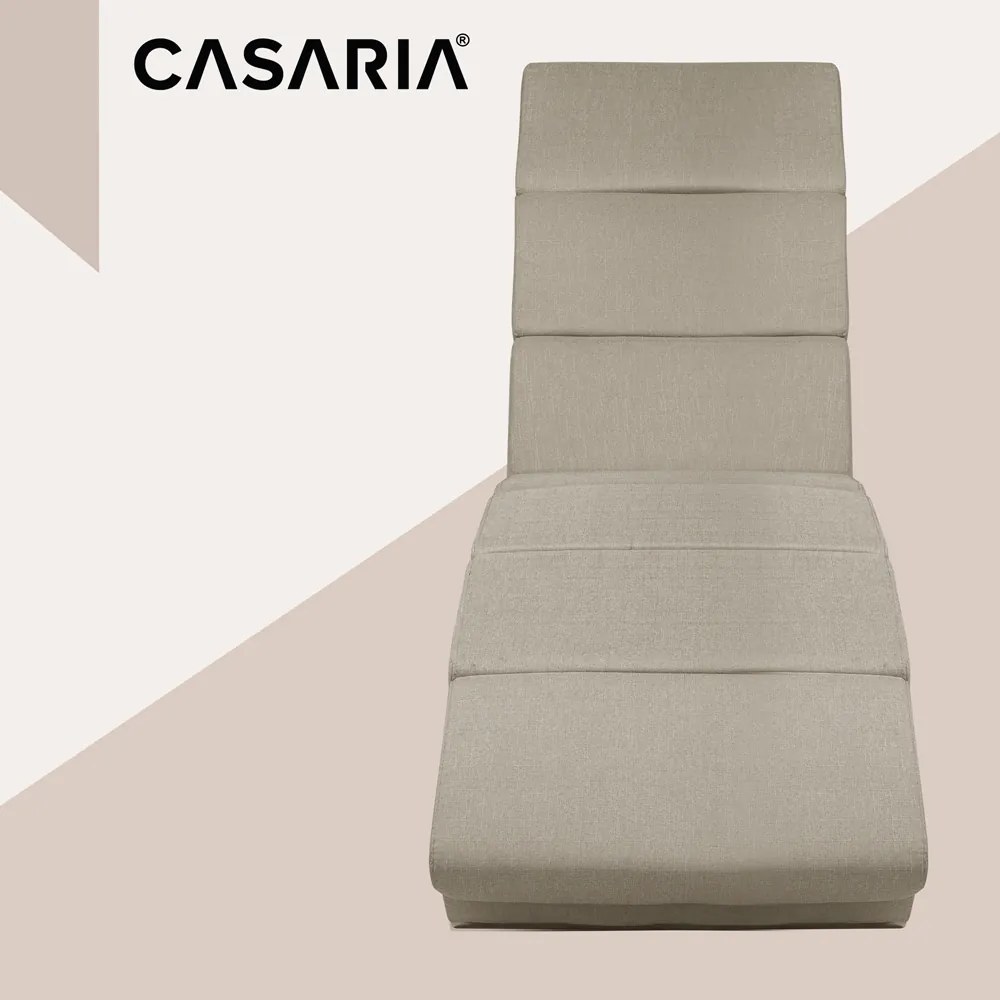 Poltrona London Sand com função de massagem e aquecimento 186 x 55 x 89 cm areia (aspeto de linho)