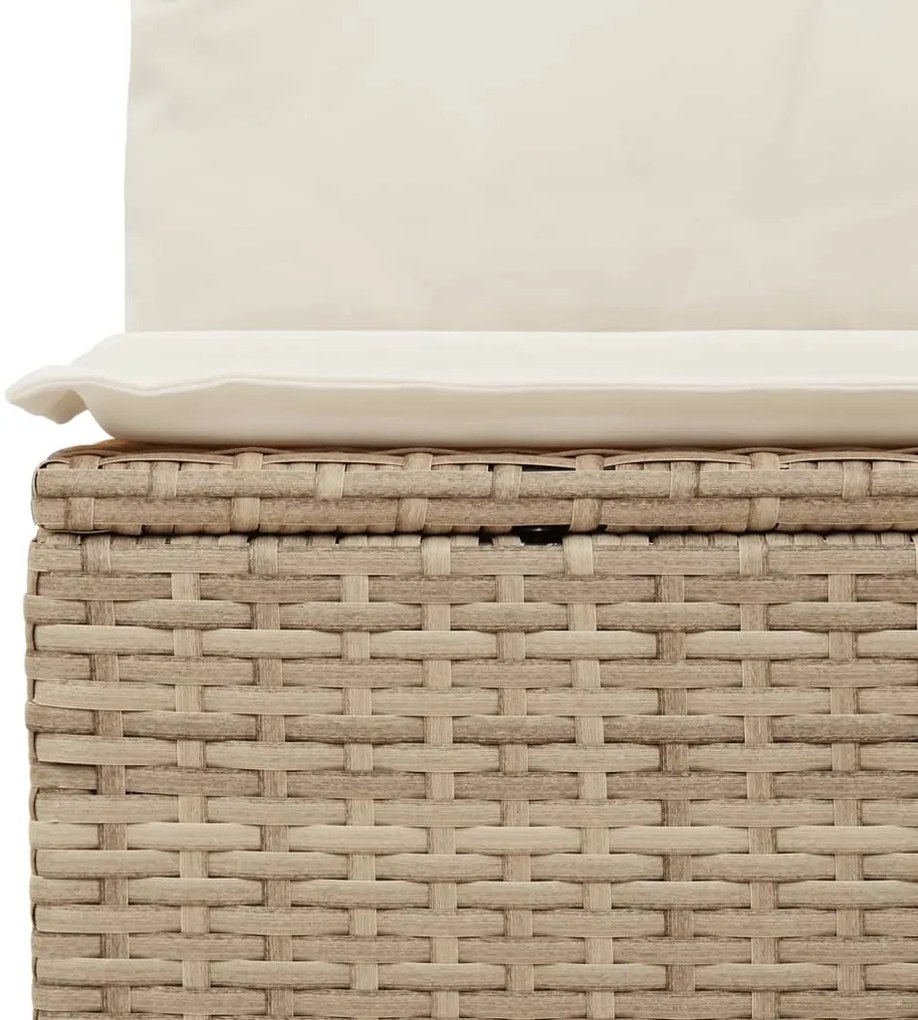 6 pcs conjunto de sofás p/ jardim com almofadões vime PE bege