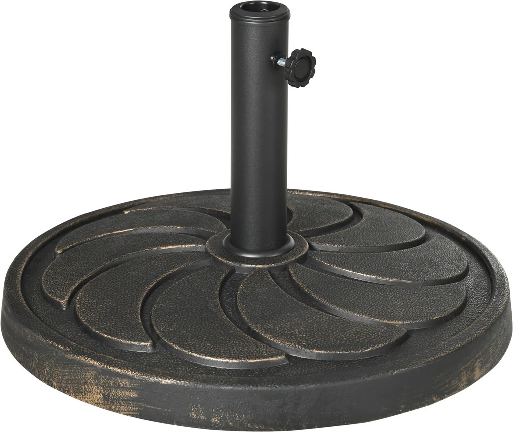 Outsunny Suporte para guarda-sol Suporte de guarda-sol, resistente às intempéries, Ø53 x 33H cm, Preto | Aosom Portugal