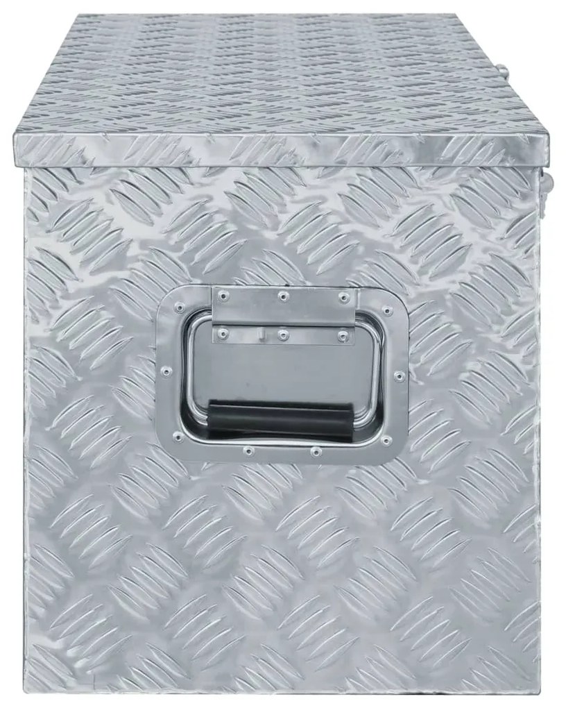 Caixa de alumínio 110,5x38,5x40 cm prateado