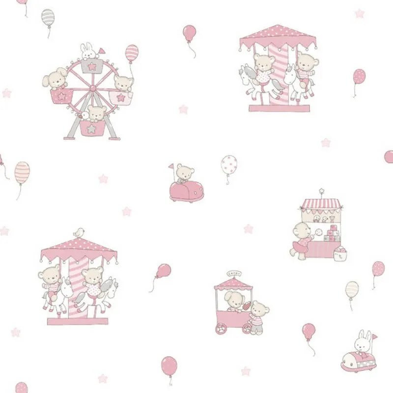 Papel Infantil LULLABY 220-2 Carousel rosa