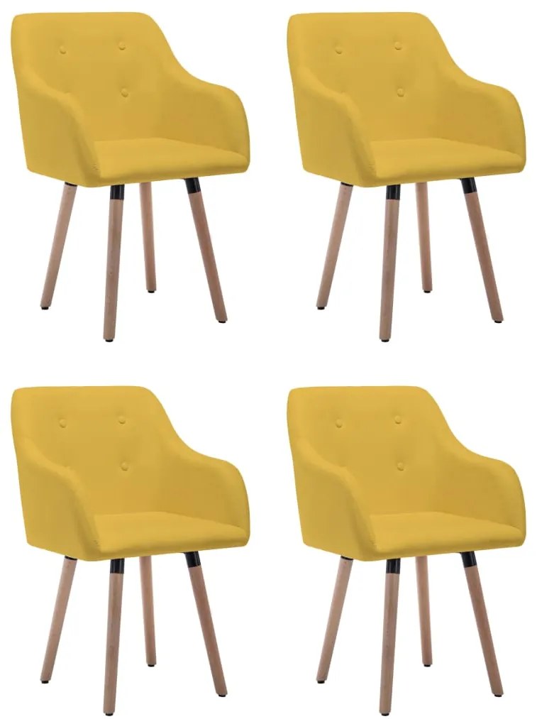 vidaXL Cadeiras de jantar 4 pcs tecido amarelo mostarda