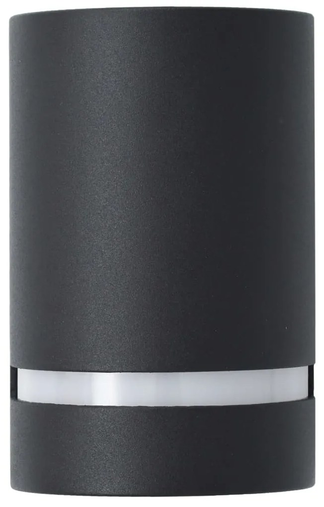Candeeiros de parede exterior 2 pcs 35 W semicilíndrico preto