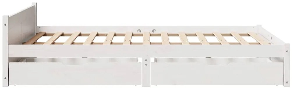 Cama sem colchão 140x190 cm madeira de pinho maciça branco