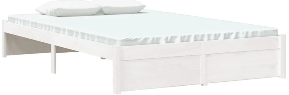 Estrutura cama pequena casal 120x190 cm pinho maciço branco