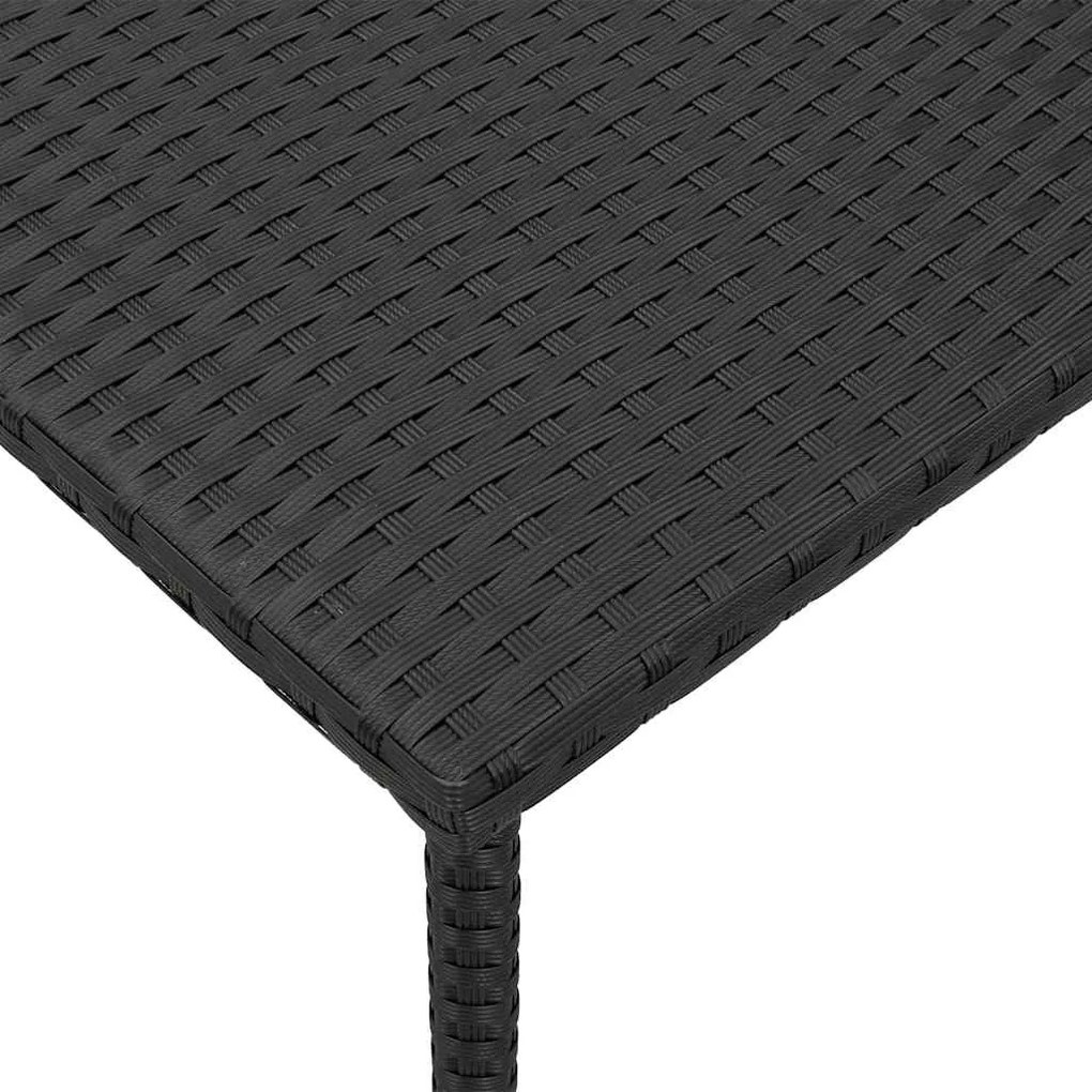 Mesa de centro de jardim retangular 60x40x37 cm vime PE preto