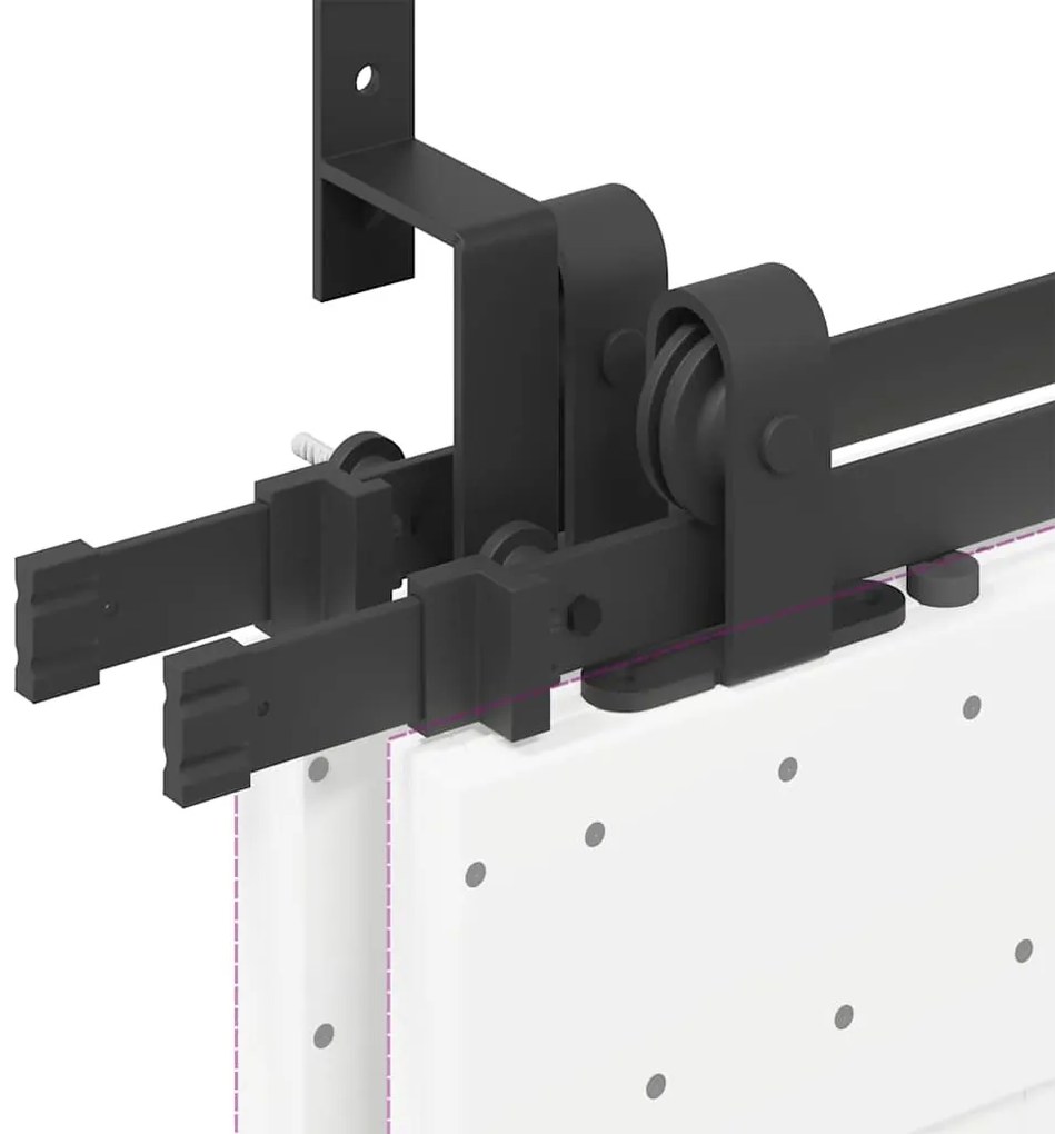 Kit de ferragens para porta deslizante 400 cm aço preto
