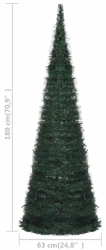 Árvore Natal pop-up artificial pré-iluminada 180 cm verde