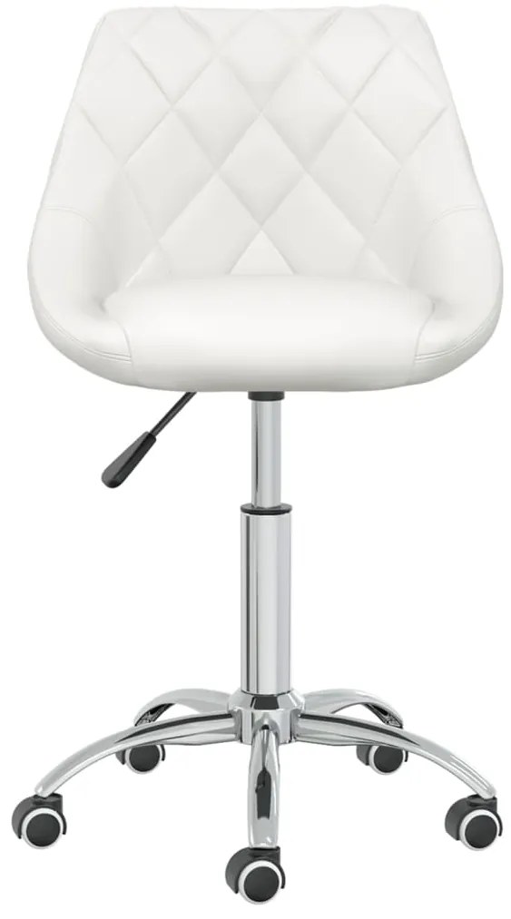 Cadeiras de jantar giratórias 4 pcs couro artificial branco