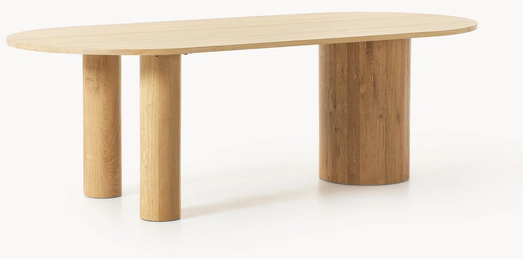 Mesa de jantar oval em madeira de carvalho Dunia, vários tamanhos