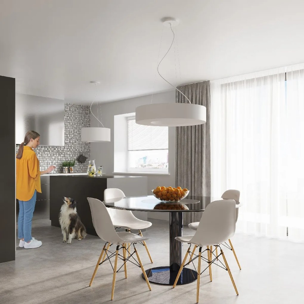 Candeeiro de Teto Suspenso SATURNO SLIM 50 Cm Branco