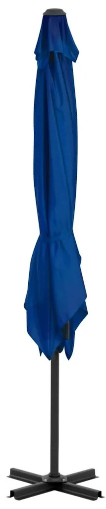 Guarda-sol cantilever com poste alumínio 250x250 cm azul ciano