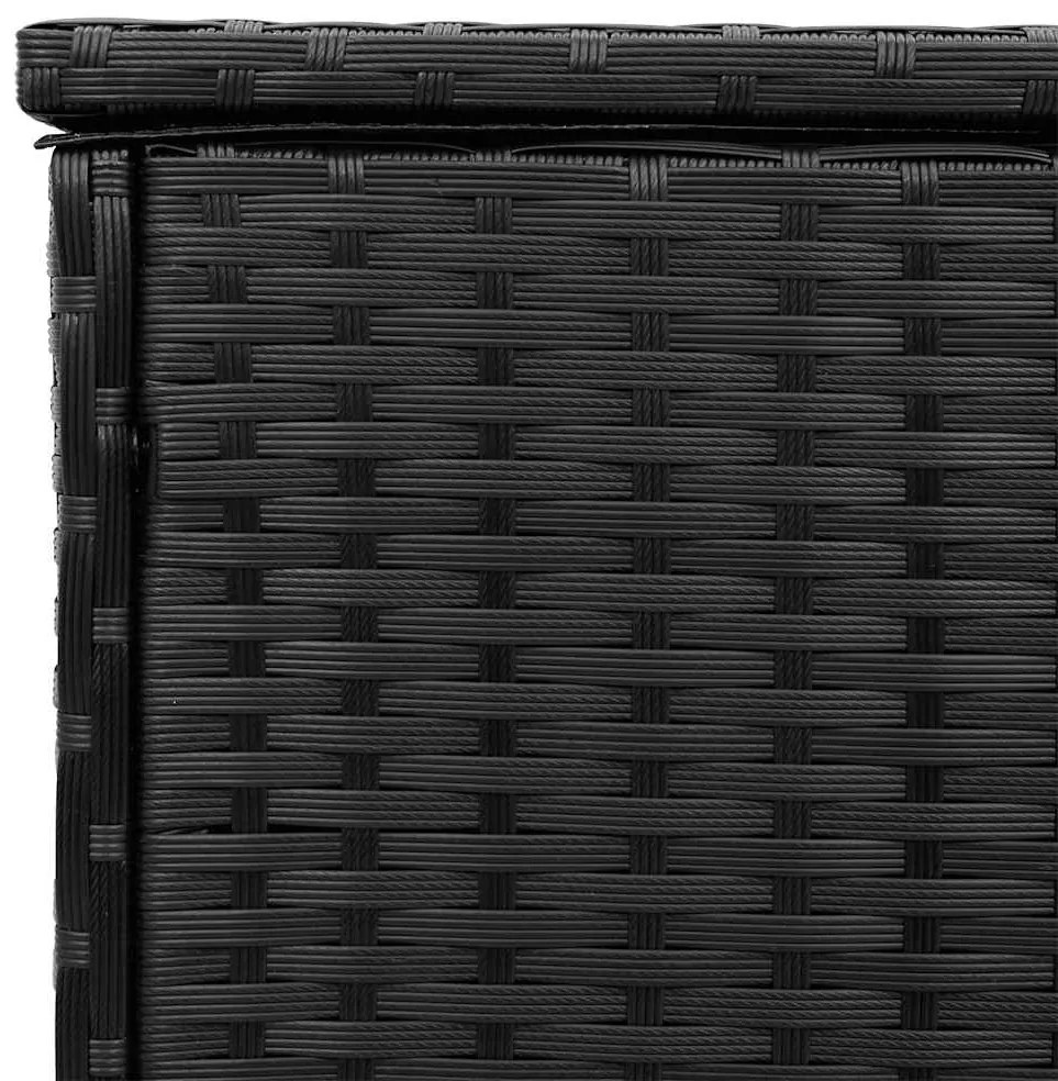Caixa para almofadões de exterior 100x55x55,5 cm vime PE preto