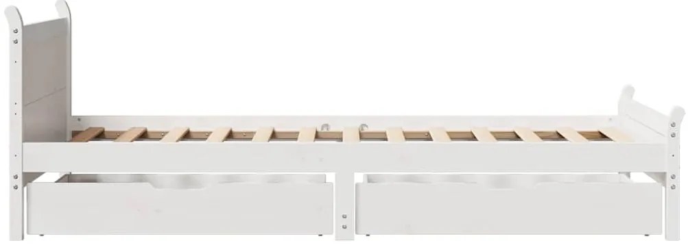 Cama sem colchão 90x190 cm madeira de pinho maciça branco