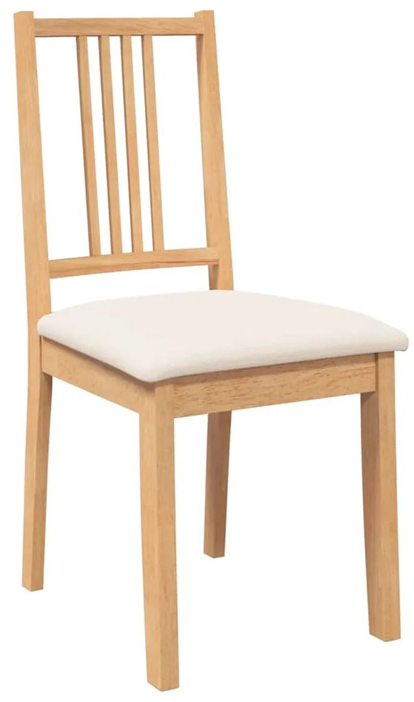 Cadeiras de jantar com almofadões 2 pcs madeira maciça natural