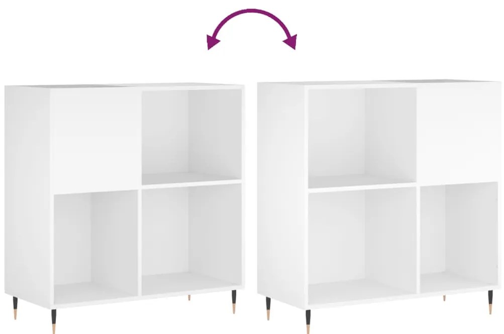 Armário para discos 84,5x38x89 cm derivados de madeira branco