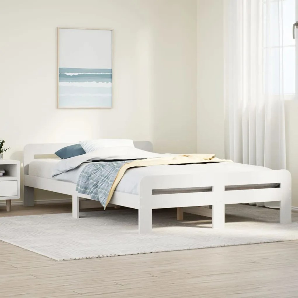 vidaXL Cama sem colchão 120x200 cm madeira de pinho maciça branco