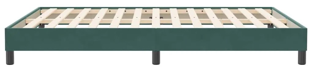 Box Cama de Molas sem Colchão Verde Escuro 140x210 cm Veludo