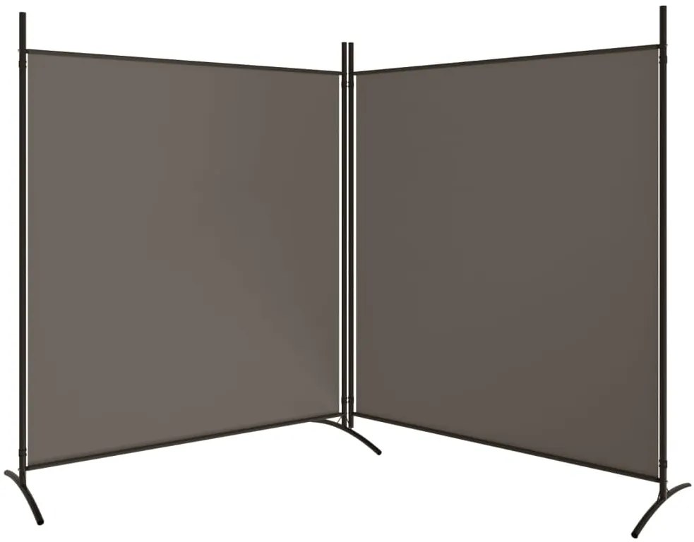 Divisória/biombo com 2 painéis 348x180 cm tecido antracite
