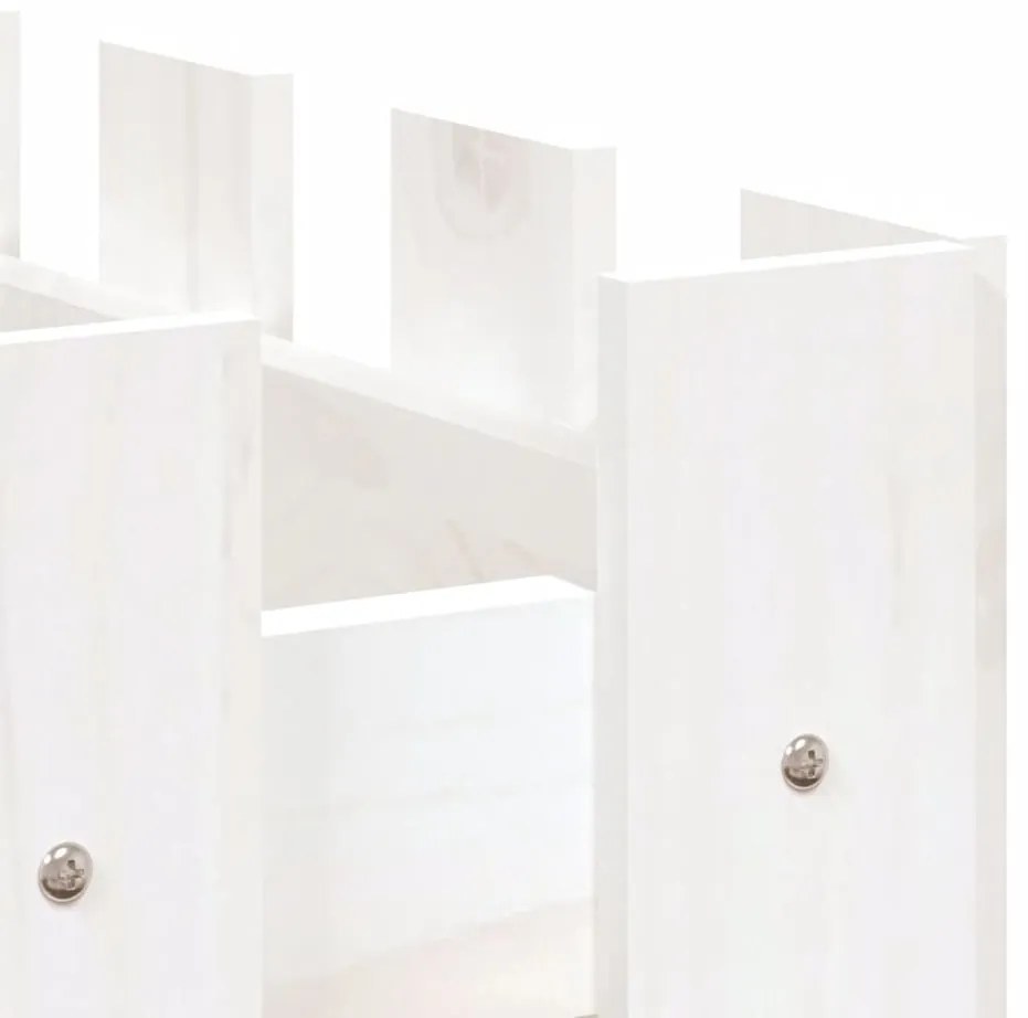 Canteiro elevado design cerca 150x30x30 cm pinho maciço branco