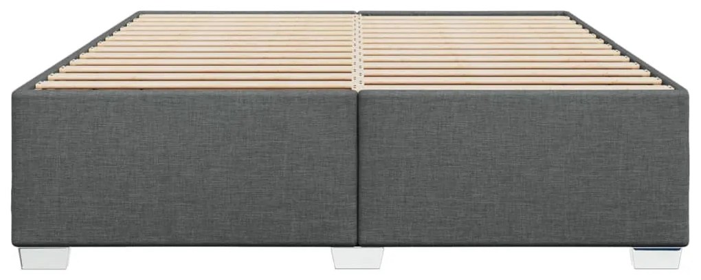 Estrutura de cama sem colchão 200x200 cm tecido cinzento-escuro