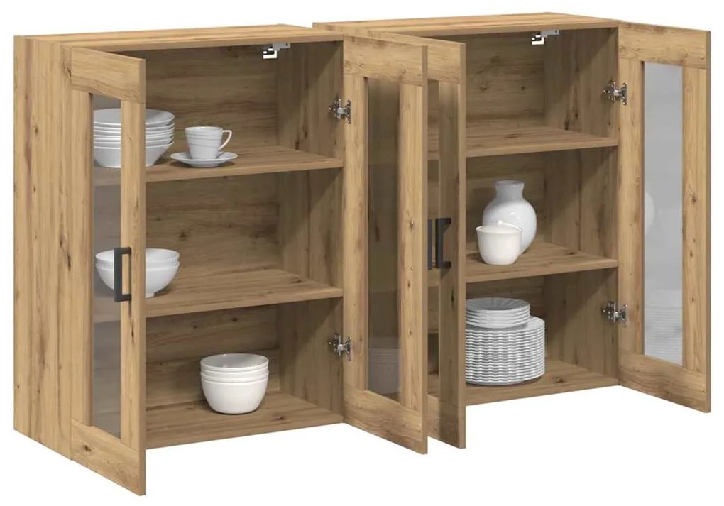 Gabinetes de Parede - 2 peças em Carvalho Artesão 69,5 x 34 x 90 cm