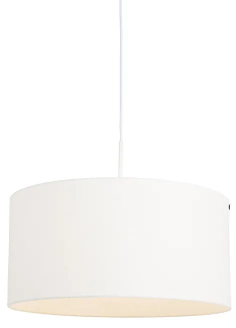 Candeeiro de suspensão moderno branco com cúpula branca 50 cm - Combi 1