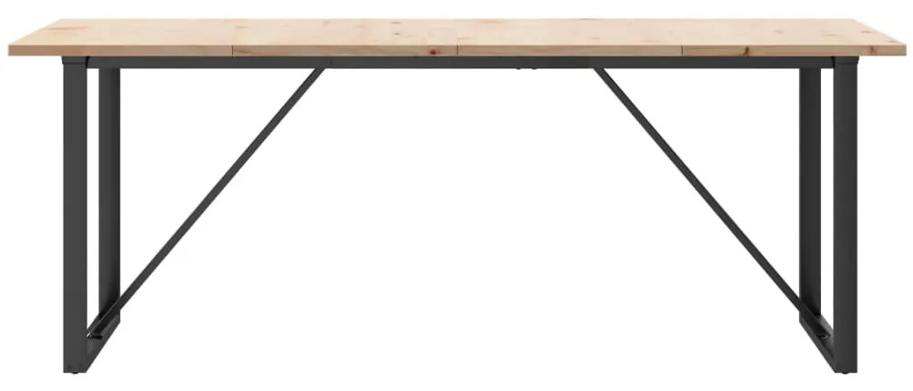 Mesa de jantar estrutura O 200x100x75,5 cm pinho/aço