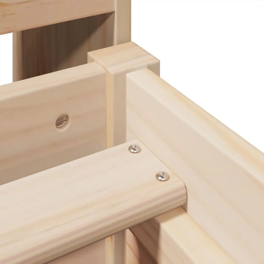 Cama com estante sem colchão 100x200 cm pinho maciço