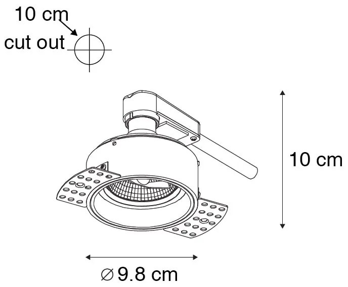 Foco embutido moderno branco sem moldura - Impact 70