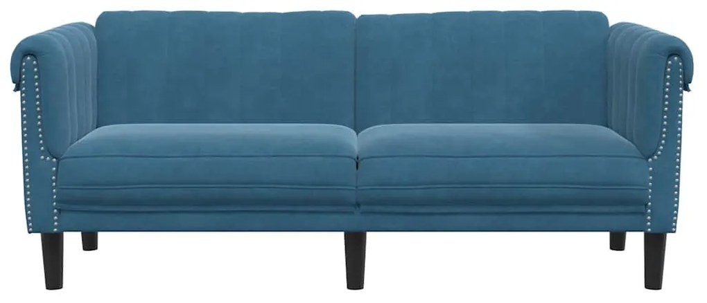 Sofá de 2 lugares veludo azul