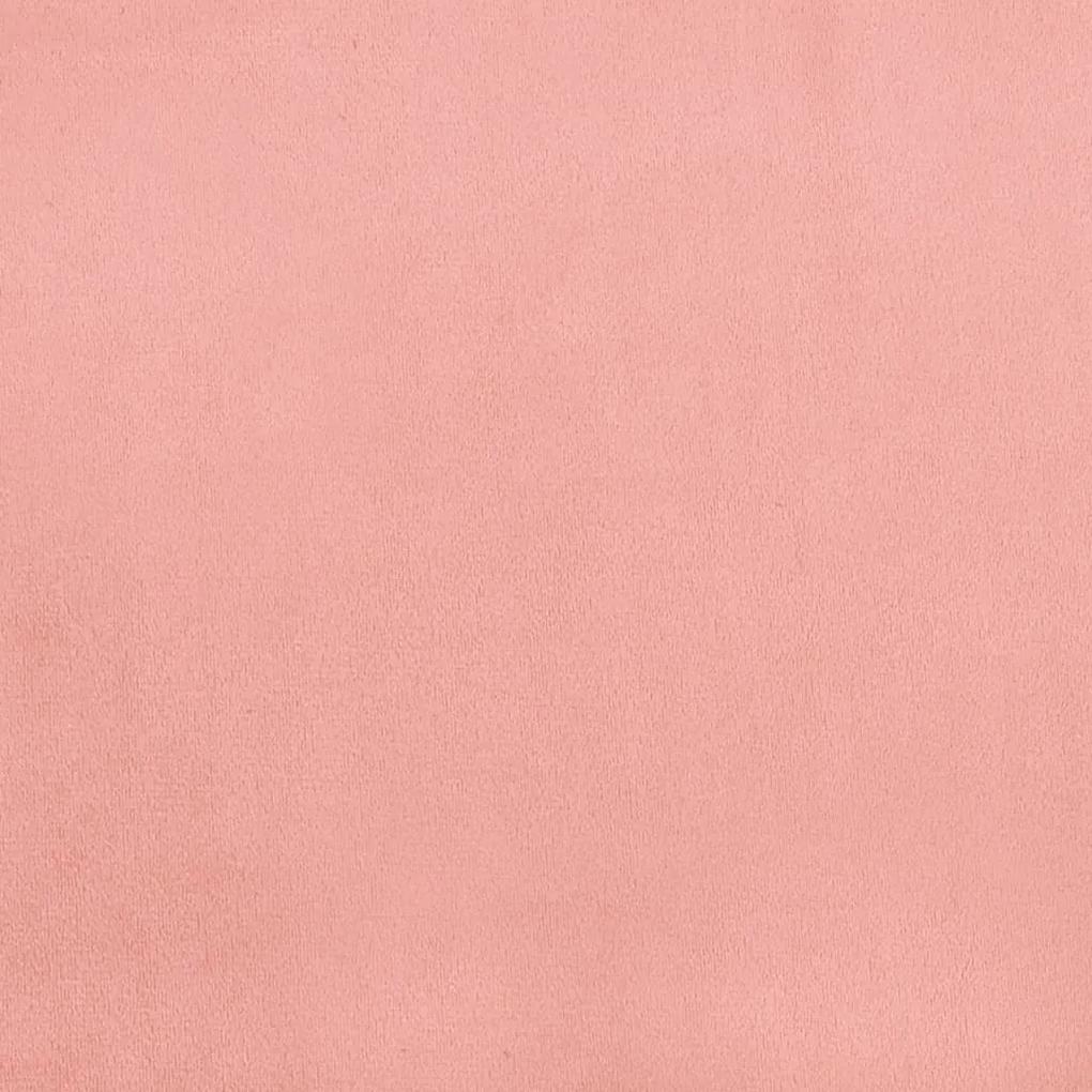 Estrutura de cama 80x200 cm veludo rosa