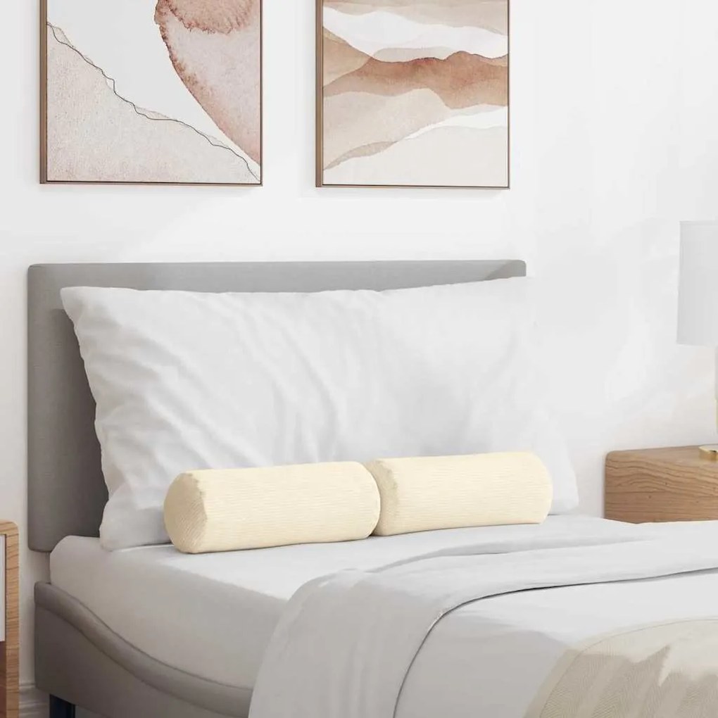 vidaXL Almofadas de Apoio 2 pcs Creme Ø 15 x 40 cm