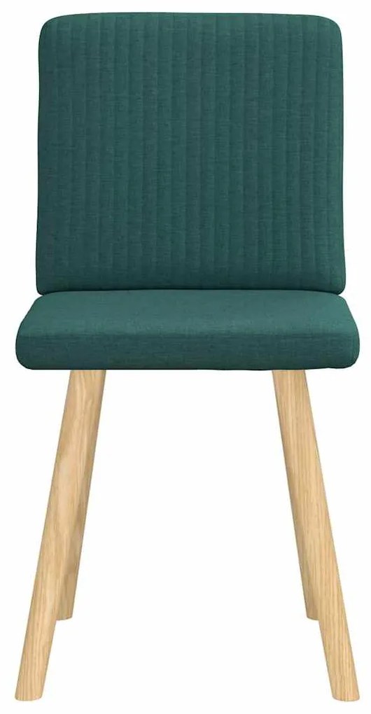 Cadeiras de jantar 2 pcs tecido verde-escuro