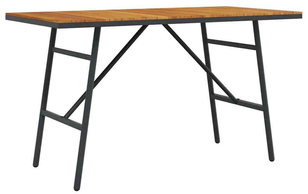 Mesa de Jantar - Preto, 110x55x62 cm, Feita de Madeira de Acácia Sólid