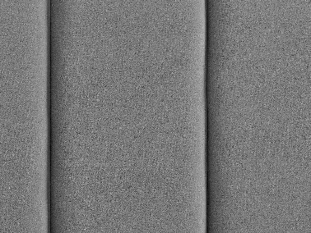 Cama de casal em veludo cinzento 160 x 200 cm VILLETTE Beliani