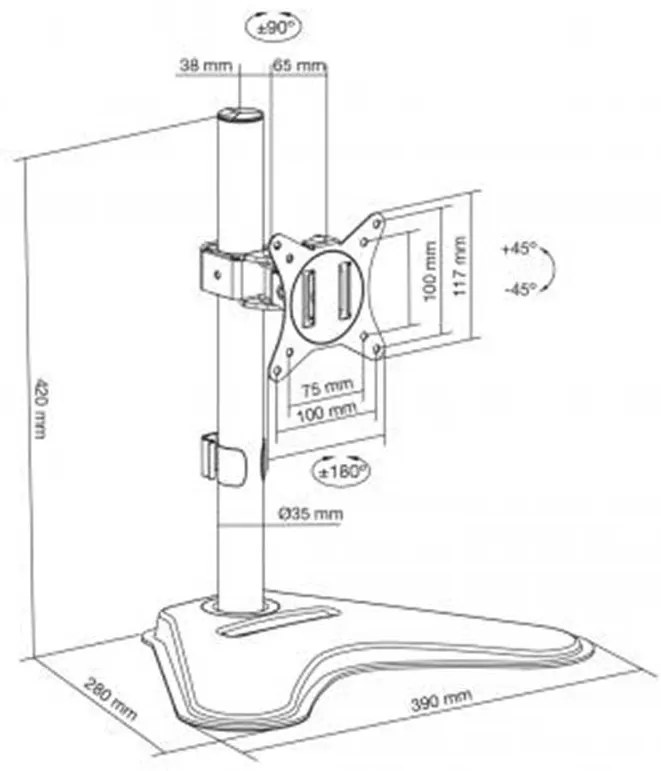 Suporte de Mesa Fonestar 17'' a 32'