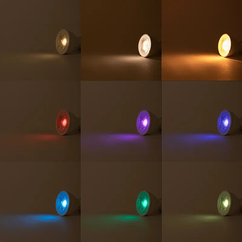 Conjunto de 3 lâmpadas LED GU10 RGBW inteligentes 5W 350 lm 2200-4000K