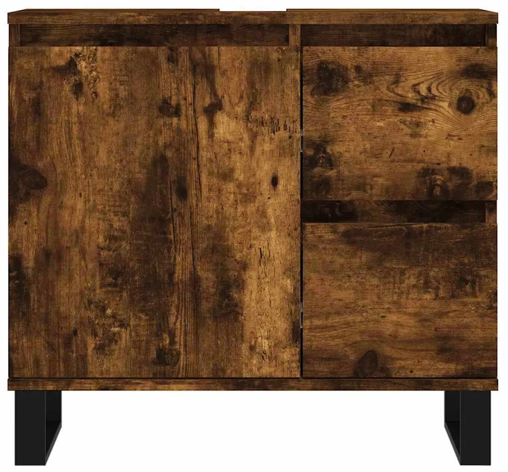 Armário casa de banho 65x33x60 cm madeira carvalho fumado